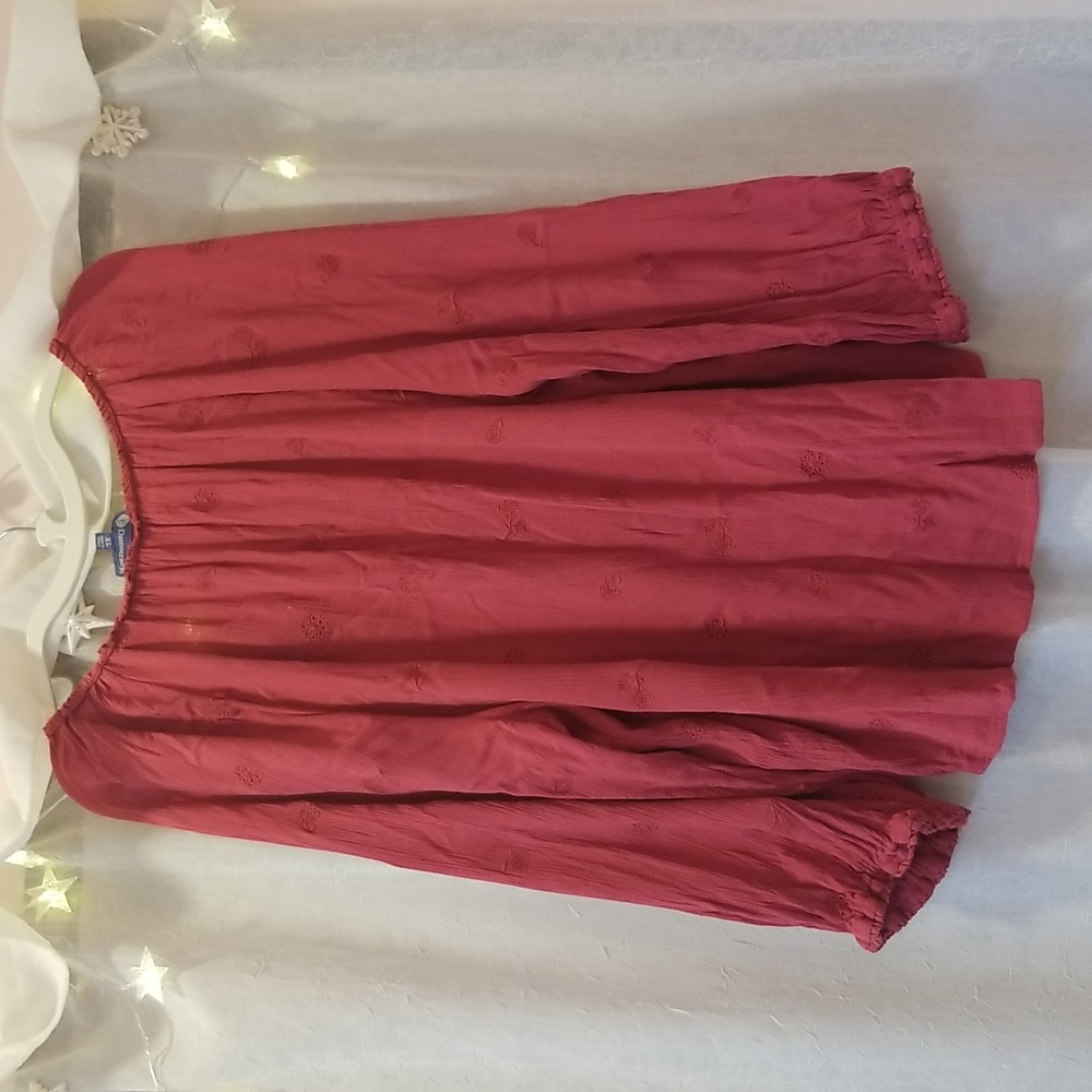 Women's Red Blouse - Picture 5 of 6